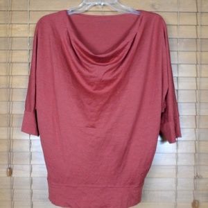 Eileen Fisher Red Cowl Neck Blouse Size S